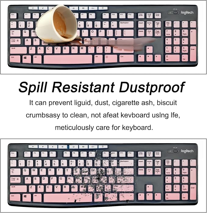 Keyboard Cover Silicone for Logitech K200 K260 K270, Keyboard Cover for - Image 5