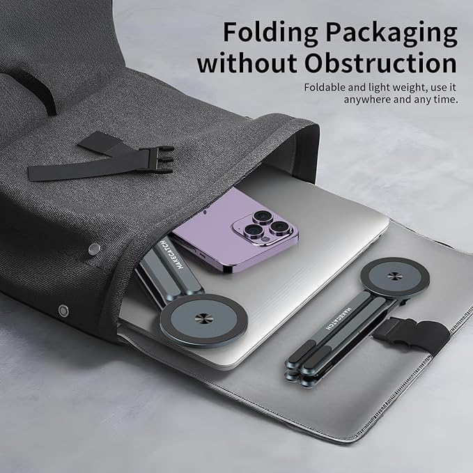 Adjustable Laptop Stand for Desk, Magnetic Phone Holder - Image 6