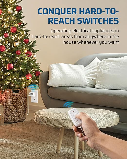 DEWENWILS Indoor Remote Control Outlet, Wireless Remote Outlets Switch - Image 2