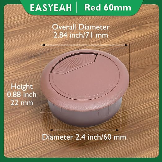2 Pcs Desk Grommet 2-3/8" / 60 mm, Desk Cord Hole Cover, Cable Grommet ABS - Image 9