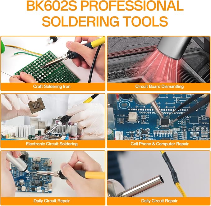 BK602S Soldering Iron & Desoldering Gun 2-In-1 Set, Hot Air Rework Station Diy - Image 5