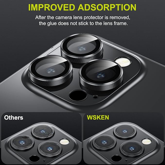 WSKEN for iPhone 14 Pro/iPhone 14 Pro Max Camera Lens Protector, HD Tempered - Image 5