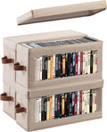 4 Pack DVD Storage Box with Visible Window, Dustproof CD/DVD Case Holder by Coorganisers