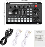 Facmogu F998 Live Sound Card Audio Mixer, Podcast Audio Interface - Image 7