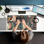 Floral Books Desk Mat Reading Desk Pad Mouse Mat XXL, Colorful Mouse Keyboard - Image 7