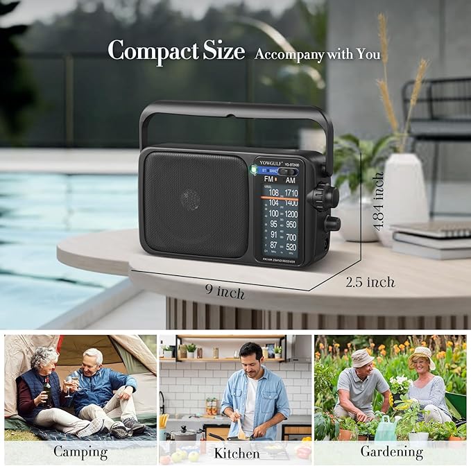 AM FM Radio with Best Reception, Battery Operated Radio or AC Power, Large Dial - Image 7