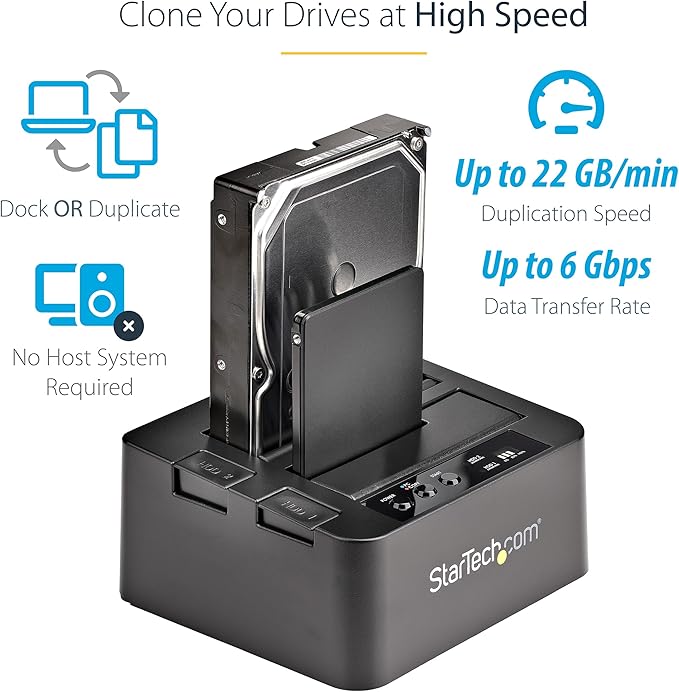 StarTech.com Standalone Hard Drive Duplicator, External Dual Bay USB 3.0 / - Image 2