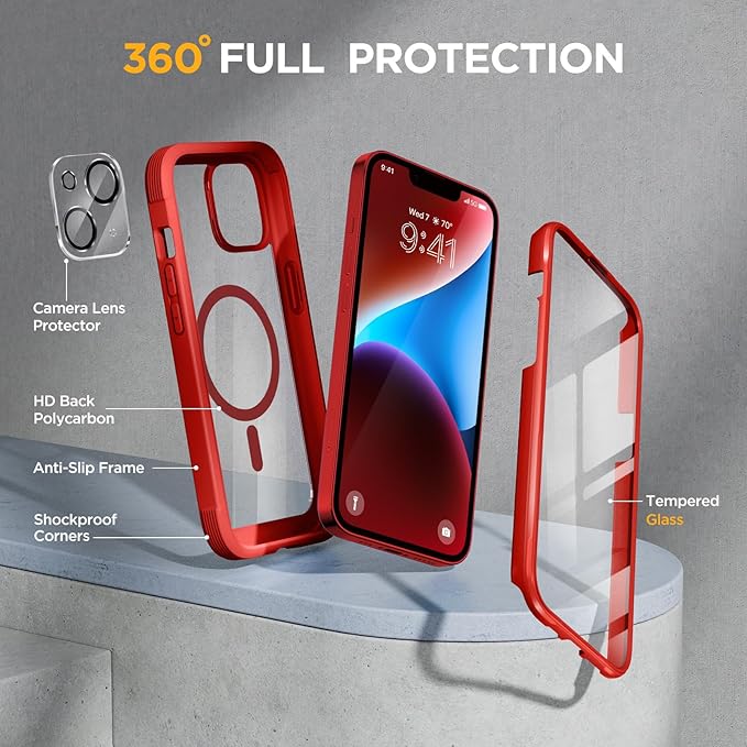Miracase Magnetic for iPhone 14 Case 6.1", Full-Body Protective Bumper 14 Phone - Image 3