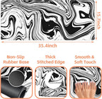 Mouse Pad Large Black and White Fluid Non-Slip Gaming Desk Mat - Image 3
