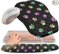 2-in-1 Ergonomic Set, Wave Keyboard Wrist Rest and Massage Slope Mouse Pad by Gleamtide
