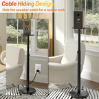Universal Floor Speaker Stands Pair, Surround Sound Bookshelf Speaker Stands - Image 4