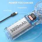 Portable Handheld Fan - 5000mAh Rechargeable Battery - Image 3