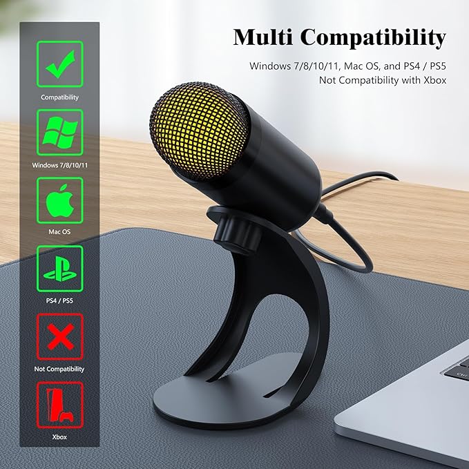 LIANGSTAR USB Computer Microphone, Podcast Mic Desktop - Image 6