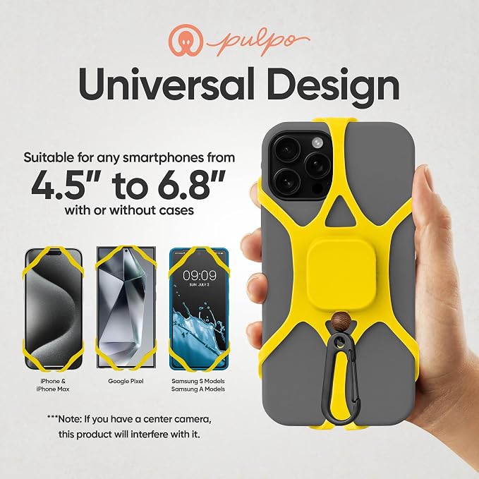 Pulpo Phone Leash Lightning Yellow Fits Smartphones Up to 6.8"-Retractable Anti - Image 5