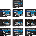 TEAMGROUP GO Card 128GB 10 Pack Micro SDXC UHS-I U3 V30 4K by TEAMGROUP