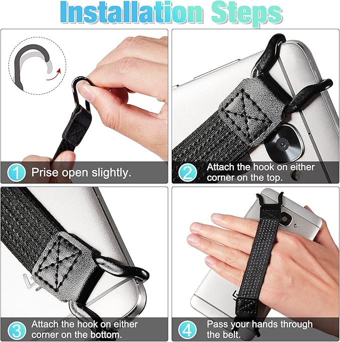 Weewooday 6 Pieces Mobile Phone Security Hand Strap Holder Security Hand Grip - Image 3