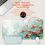 Desk Pad, Watercolor Koi Fish Desk Mat, Koi Fish in Pond Large Gaming Mouse Pad - Image 4