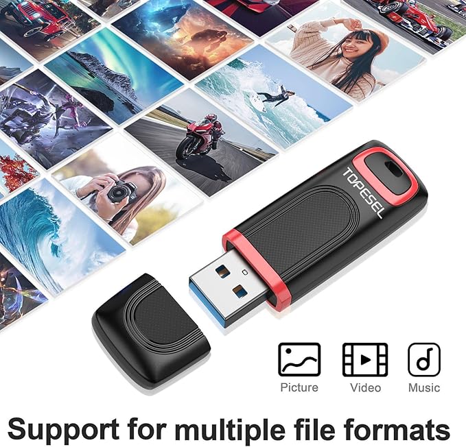 TOPESEL 128GB Flash Drive 3 Pack, USB 3.0 Thumb Drives High Speed Memory Stick - Image 9