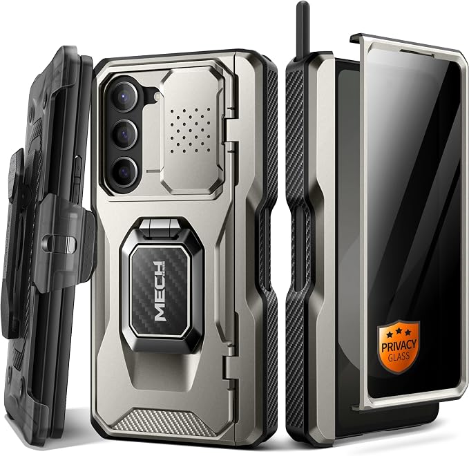 TONGATE for Z Fold 6 Case with Ring Stand, Built-in S Pen Holder & Glass Screen by TONGATE