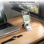 LULULOOK 3 in 1 Wireless Charger, Foldable Charging Station 15W Fast Mag-Safe - Image 6