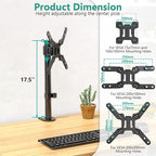 WALI Single Monitor Mount for 1 Computer Screen up to 42 inch, Fully Adjustable - Image 4