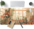 Cute Plant Lover Desk Mat Cozy Mouse pad Beige, XXL Large Extended Earthy Brown by TENG+DA+QING