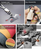 Handmade Cowhide Leather Phone Wrist Strap, Universal Adjustable Key Lanyard - Image 4