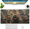 Futuristic Fantasy Mouse Pad, Cyberpunk Style Desk Mat, Extended XL Gaming by Cindasun