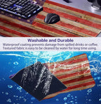 Patriot Wood Grain American Flag Extended Large Gaming Computer Mouse Pad - Image 6
