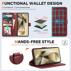 TUCCH Case Wallet for Galaxy S25 Ultra, Detachable Wrist Strap RFID Blocking 4 - Image 5