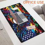 Mouse Pad Large Flag with an Eagle Non-Slip Gaming Desk Mat with Stitched Edge - Image 5