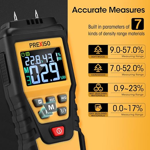 PREXISO Wood Moisture Meter - 7 in 1Digital Moisture Meter - Image 4