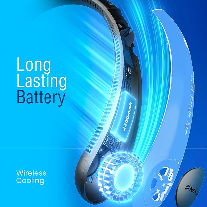 Portable Neck Fan -3 Speed Rechargeable Bladeless Neck Cooler, Quality - Image 3