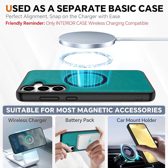 TUCCH Case Wallet for Galaxy S25 Plus, Detachable RFID Blocking 4 Card Holder - Image 4
