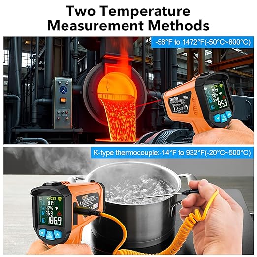 Infrared Thermometer Gun, TEMIRUP Digital Laser Temperature Gun, -58°F to 1472°F - Image 7