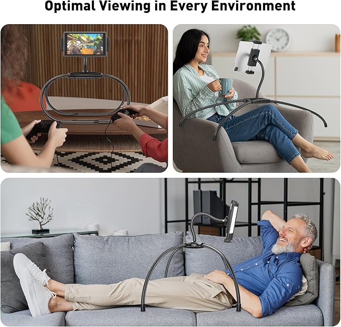 AboveTEK iPad Holder for Bed, Adjustable Tablet Bed Stand Mount, 360° - Image 3