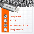 Ventev Helix 3ft Expandable USB C to USB C Cable | Fast Charging Cable - Image 5