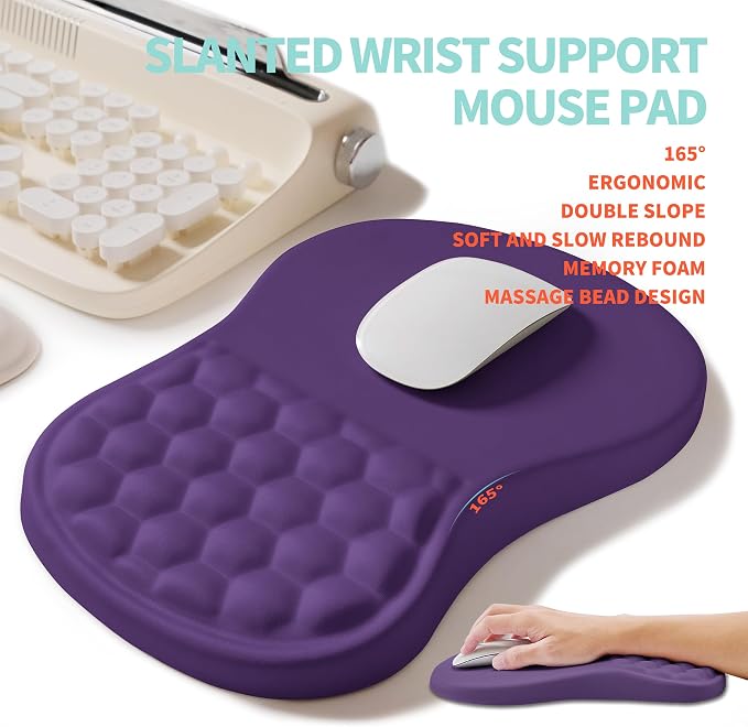 2-in-1 Ergonomic Set, Wave Rise Keyboard Wrist Rest and Massage Bulge Slope - Image 3