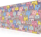 Mouse Pad, Large Cute Christmas Cats Desk Mat, Extended Non-Slip Gaming by NIYLYNSYN