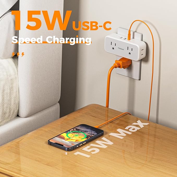 Surge Protector Outlet Extender, TESSAN Multi Plug Splitter - Image 3