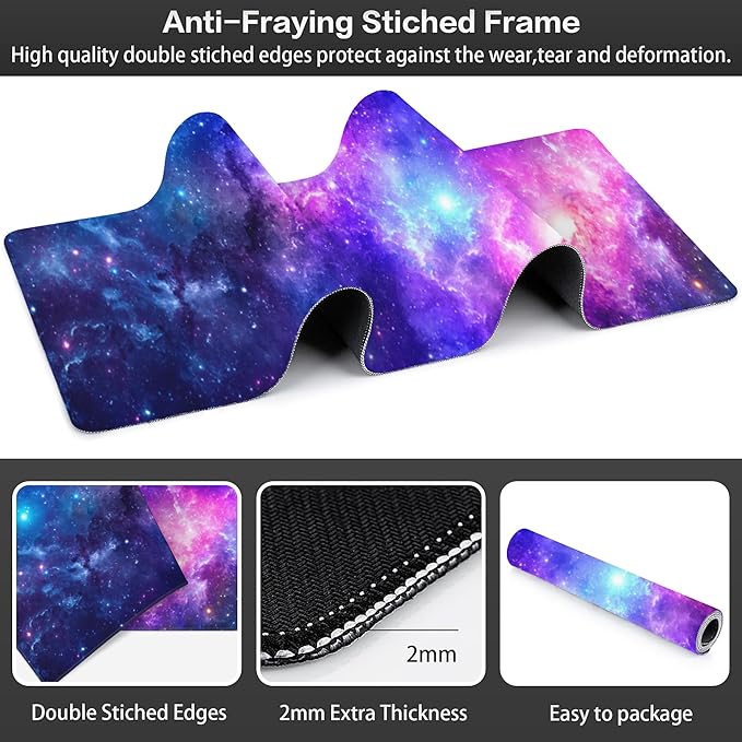 Deep Universe Space and Stars Desk Mat, Large Galaxy Space Gaming Keyboard - Image 3