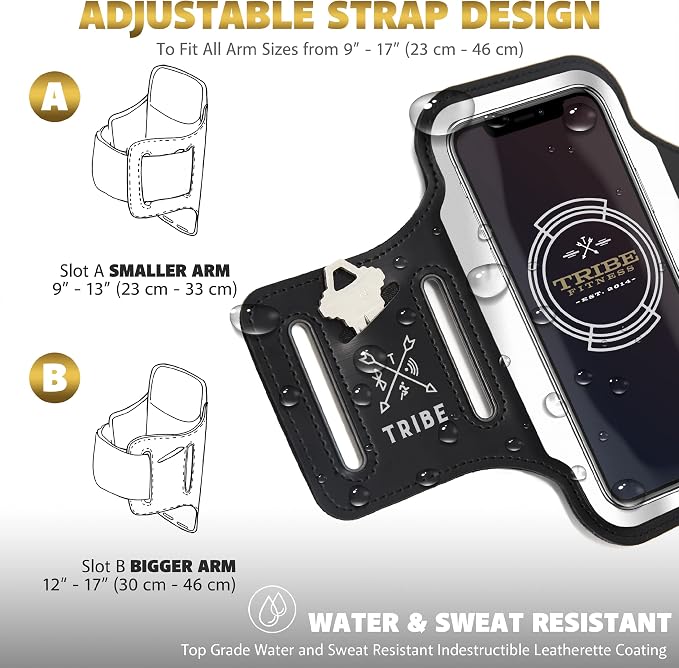TRIBE Running Phone Holder Armband. iPhone & Galaxy Cell Phone Sports Arm Bands - Image 5