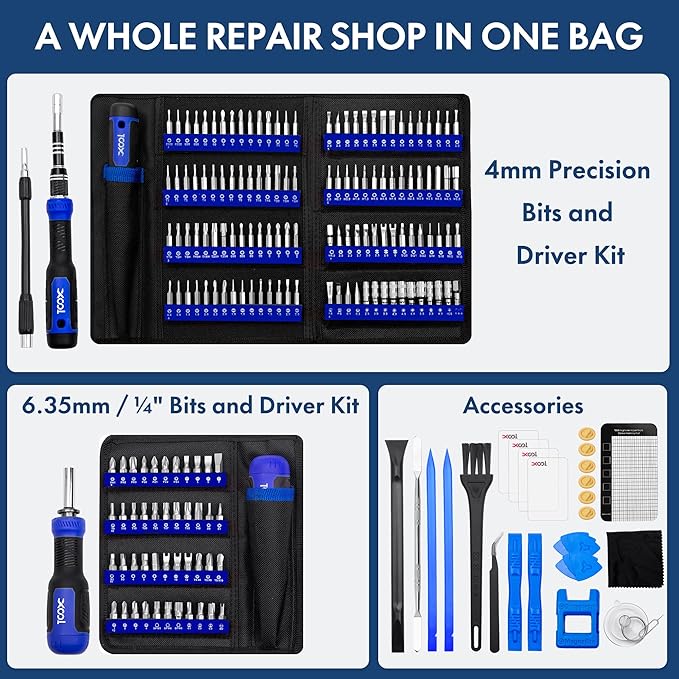 XOOL 200 in 1 Precision Screwdriver Kit, Electronics Repair Tool Magnetic - Image 2