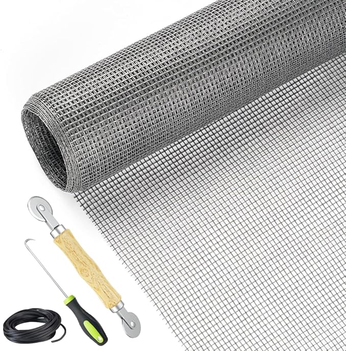 Screen Repair Kit Easy DIY Project 36" x 90" Fiberglass Screen Mesh by Lengtimo