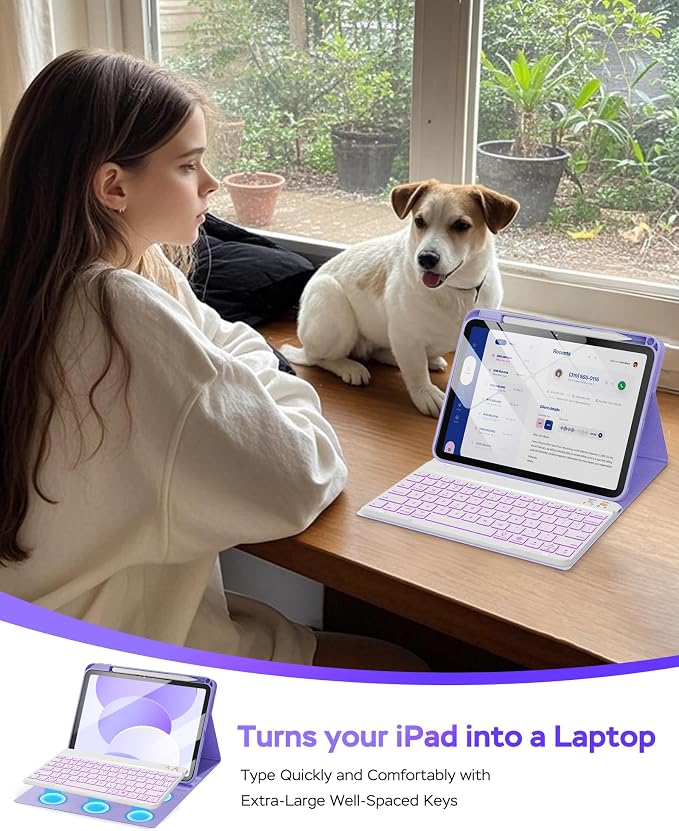 Folio Keyboard Case for iPad 10th Gen 10.9 inch and iPad 11th, Magnetic - Image 9