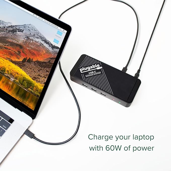 Plugable USB-C Dock with 4K HDMI and 60W Charging, Compatible with Thunderbolt - Image 3