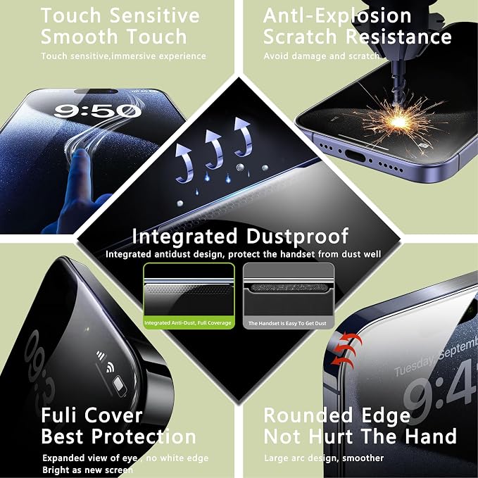9H Tempered Glass, Anti-Glare, Full Coverage, Anti-Fingerprint, Auto Dust - Image 5