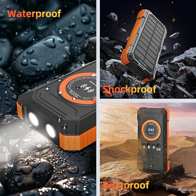 Solar Charger Power Bank 49800mAh Wireless Portable Phone Charger, 22.5W QC3.0 - Image 6
