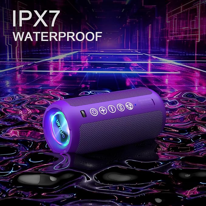 Ortizan Portable Bluetooth Speaker: IPX7 Waterproof, 24W Loud Sound, Deep Bass - Image 4