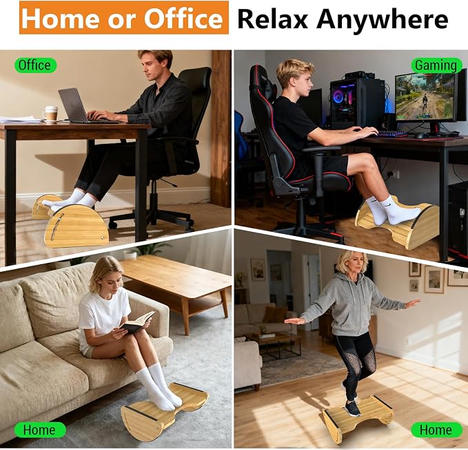 Bamboo Foot Rest for Under Desk at Work - Image 8